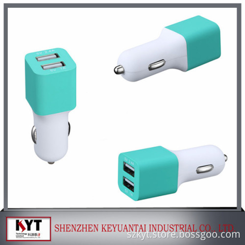 2.4A + 1A Dual USB 2-Port Car Charger Adapter for iPhone, ipad,With CE Rohs Fcc